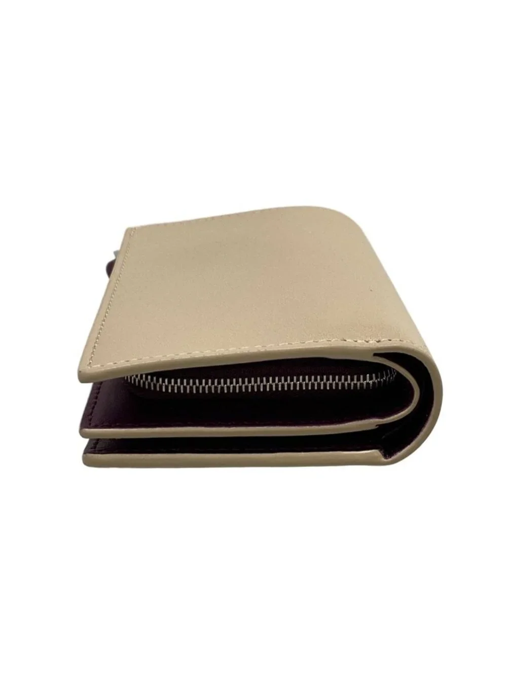 Loewe Knot Compact Wallet Beige L Letter Zipper